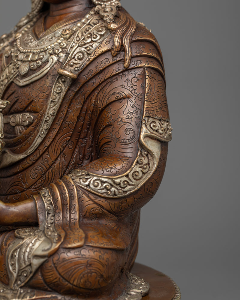 Oxidized Guru Rinpoche Statue | Handcrafted Symbol of Wisdom