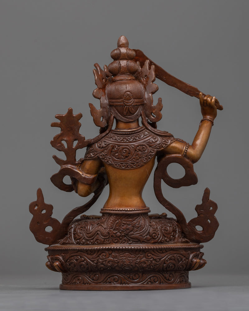 Oxidized Insight Deity Manjushri Statue | Handcrafted Symbol of Wisdom