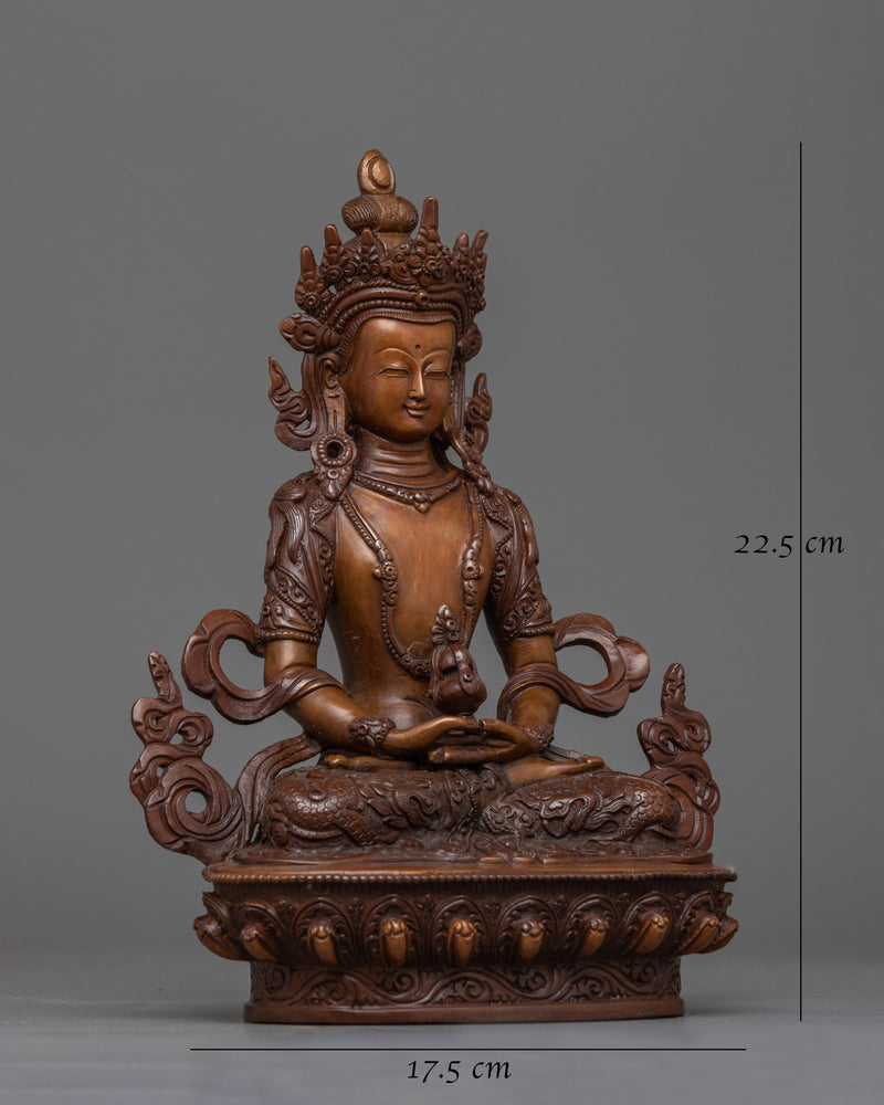 Amitayus Oxidized Copper Statue | Handcrafted Symbol of Longevity