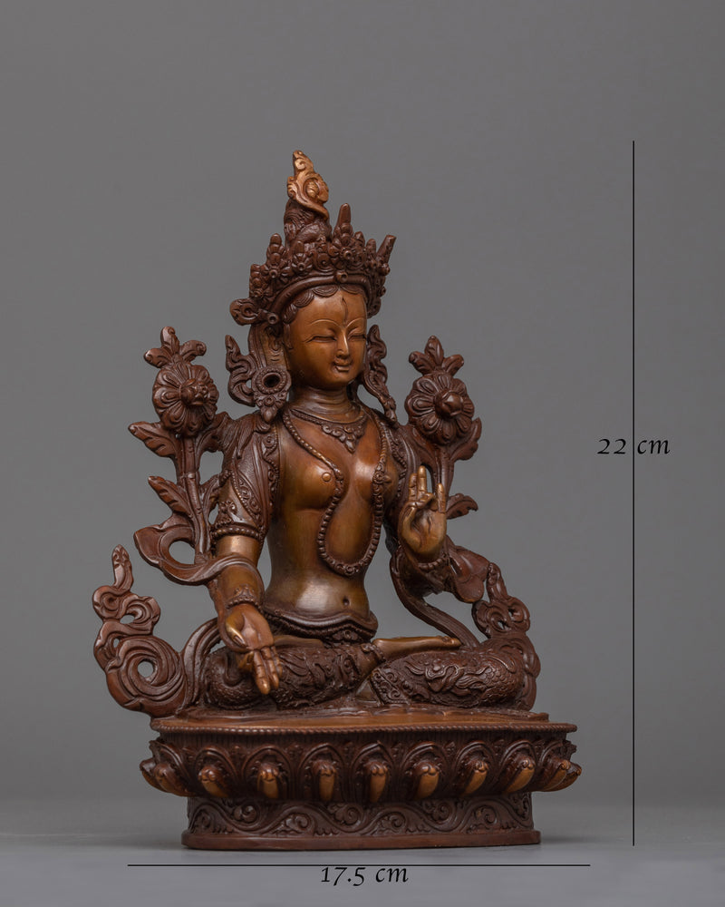 White Tara Lovely Oxidized Statue | Handcrafted Spiritual Elegance