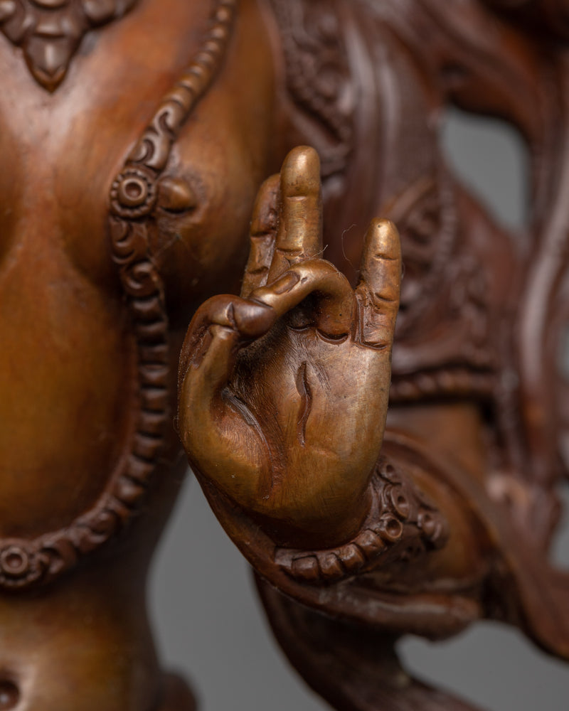 White Tara Lovely Oxidized Statue | Handcrafted Spiritual Elegance