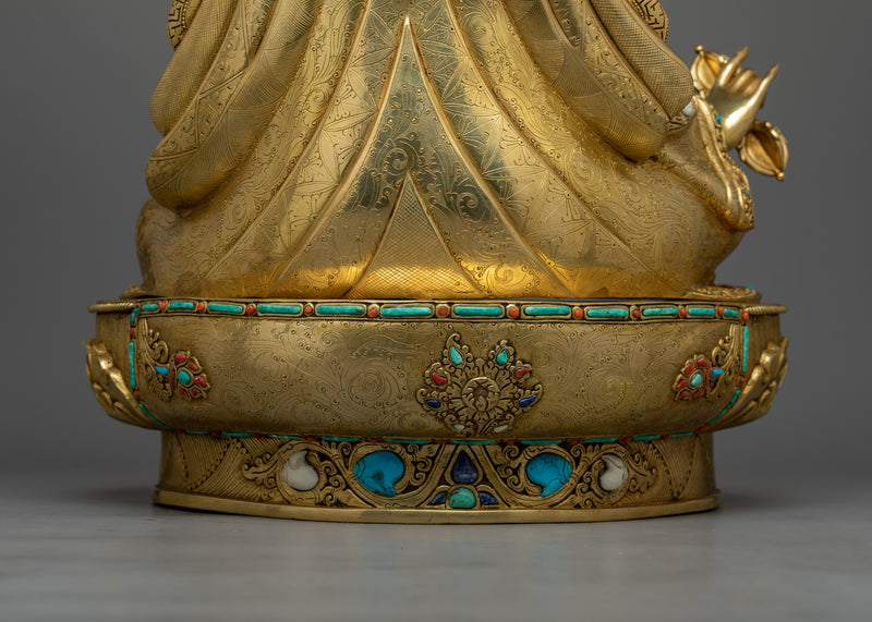 Meditation Room Sculpture of Guru Rinpoche | Handcrafted Buddhist Art for Spiritual Decor