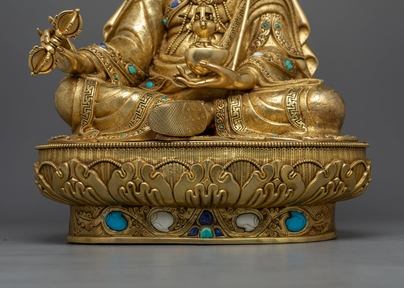 Meditation Room Sculpture of Guru Rinpoche | Handcrafted Buddhist Art for Spiritual Decor