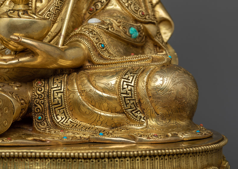 Meditation Room Sculpture of Guru Rinpoche | Handcrafted Buddhist Art for Spiritual Decor