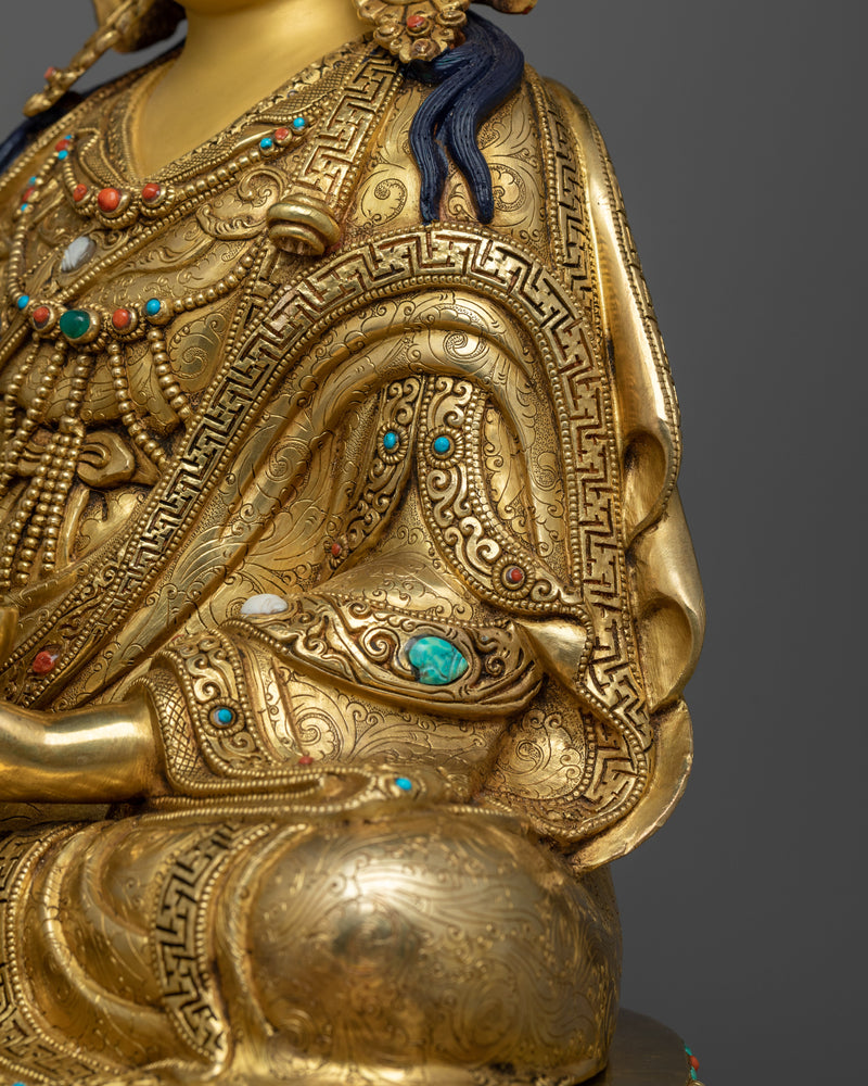 Meditation Room Sculpture of Guru Rinpoche | Handcrafted Buddhist Art for Spiritual Decor