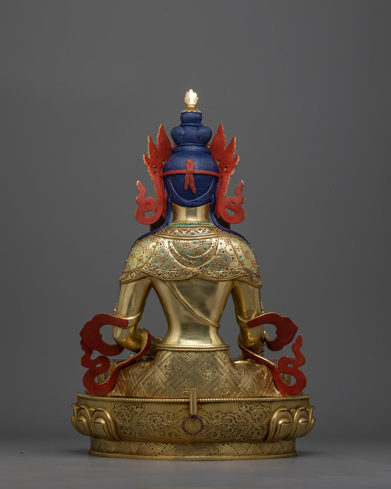 Gold-Gilded Kshitigarbha Statue | Handcrafted Symbol of Vow and Salvation