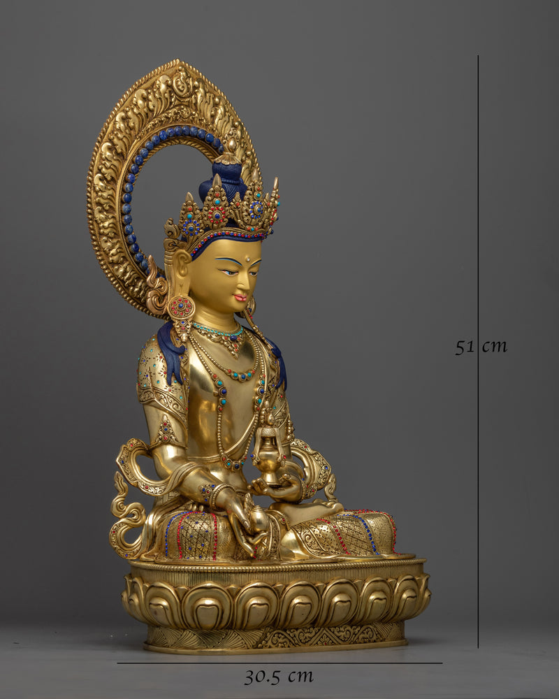 Gold-Gilded Kshitigarbha Statue | Handcrafted Symbol of Vow and Salvation