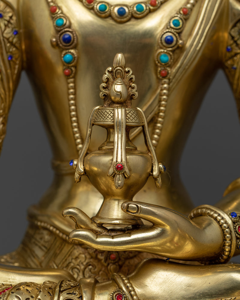 Gold-Gilded Kshitigarbha Statue | Handcrafted Symbol of Vow and Salvation