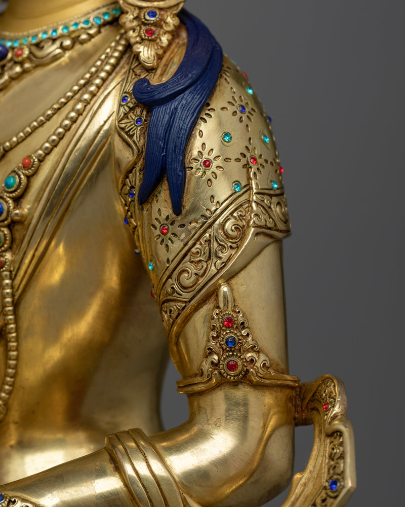 Gold-Gilded Kshitigarbha Statue | Handcrafted Symbol of Vow and Salvation