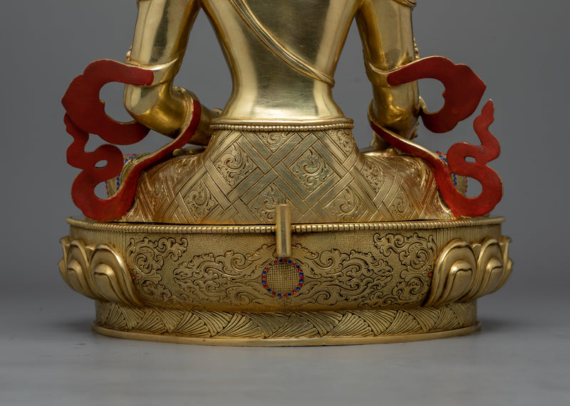 Gold-Gilded Kshitigarbha Statue | Handcrafted Symbol of Vow and Salvation