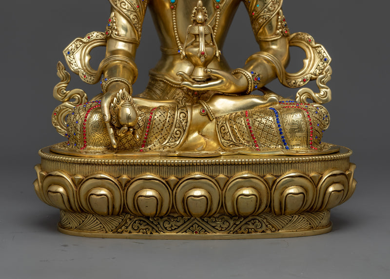 Gold-Gilded Kshitigarbha Statue | Handcrafted Symbol of Vow and Salvation