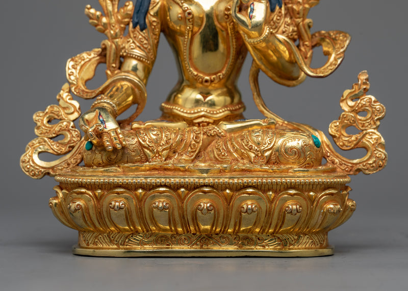 White Tara Statue 24K Gold-Gilded | Symbol of Healing and Compassion