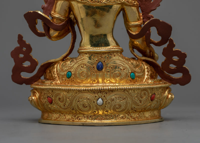 White Tara Statue 24K Gold-Gilded | Symbol of Healing and Compassion