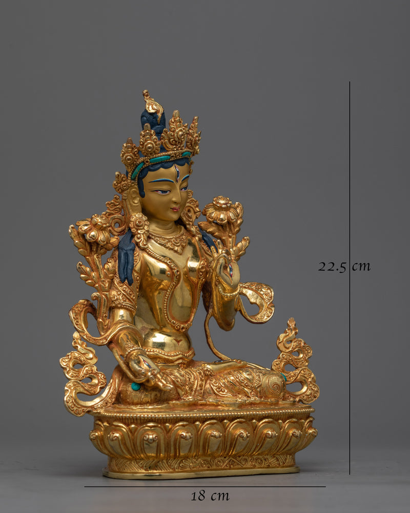 White Tara Statue 24K Gold-Gilded | Symbol of Healing and Compassion