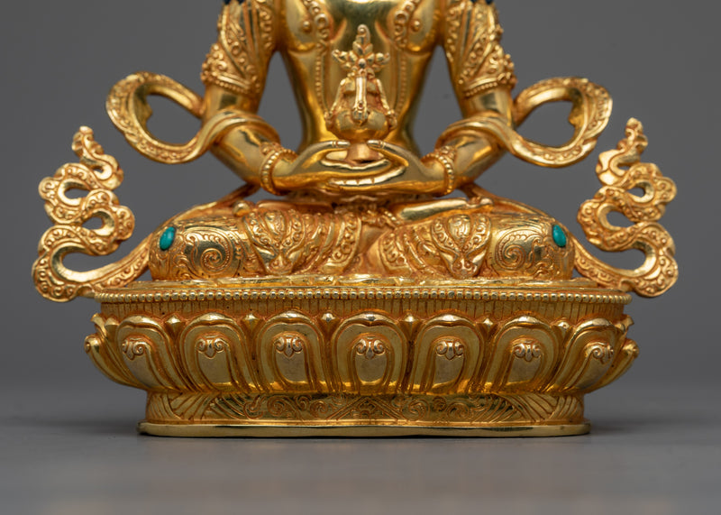 Amitayus Longevity Deity 23cm Statue | Handcrafted with Timeless Precision and Grace