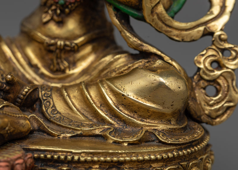 Green Tara Antique-Finished Statue | Emblem of Serene Protection