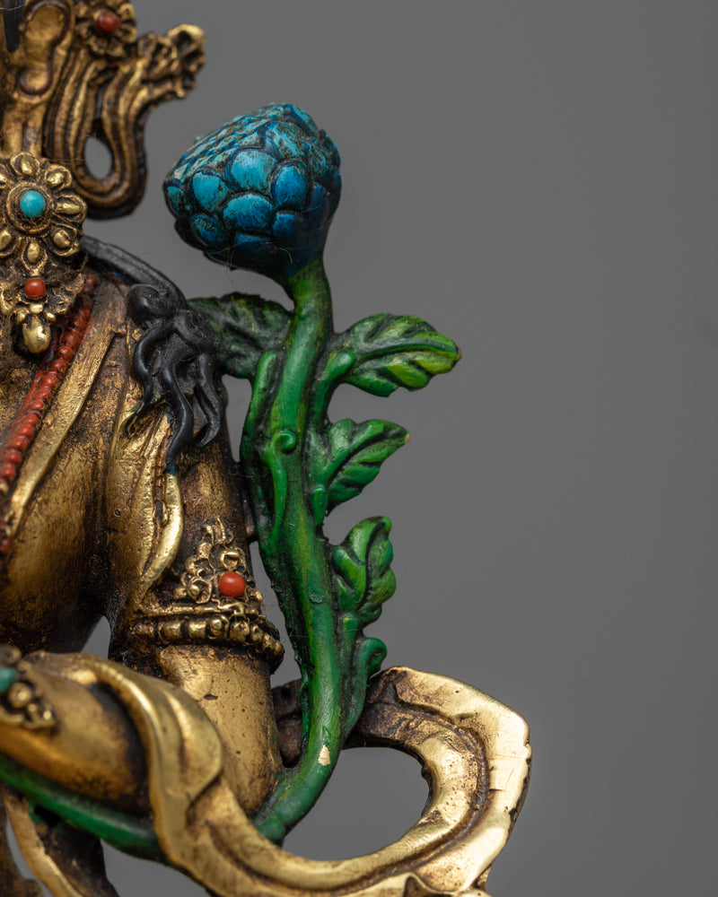 Green Tara Antique-Finished Statue | Emblem of Serene Protection