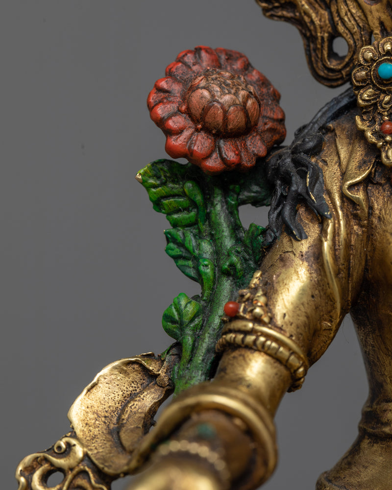 Green Tara Antique-Finished Statue | Emblem of Serene Protection