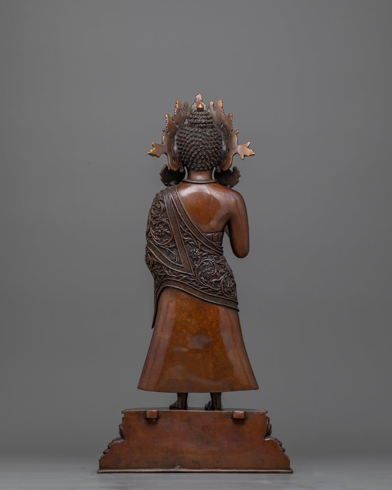 Dipankara Buddha Oxidized Statue | Symbol of Enlightened Beginnings