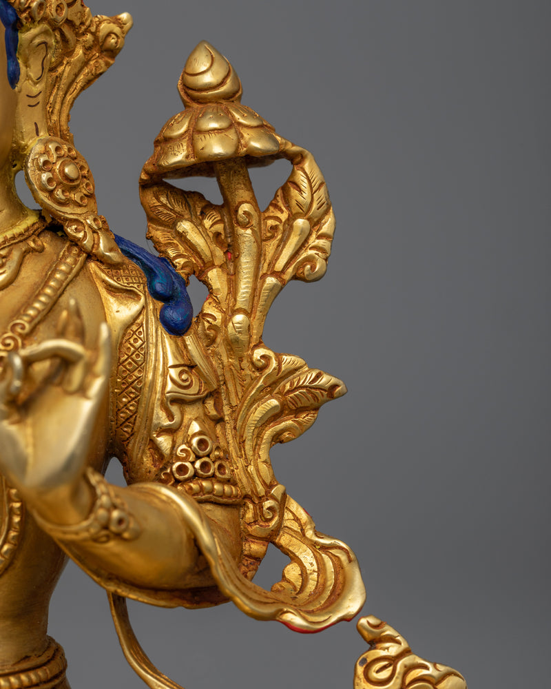 Green Tara Elegance Statue | 24K Gold-Gilded Symbol of Compassion