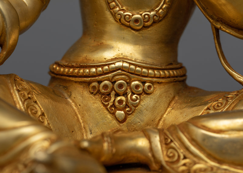 Green Tara Elegance Statue | 24K Gold-Gilded Symbol of Compassion