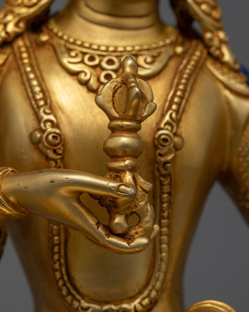 Vajrasattva Gold-Gilded Sculpture | Beacon of Spiritual Clarity