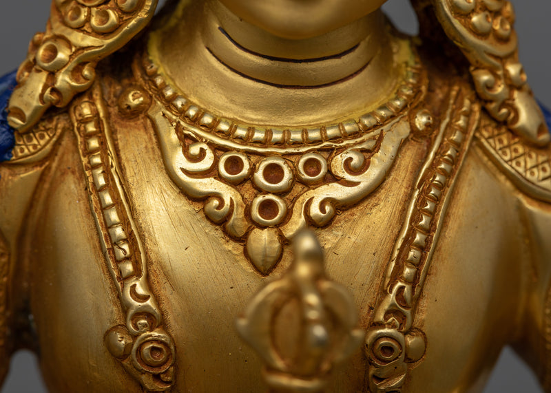 Vajrasattva Gold-Gilded Sculpture | Beacon of Spiritual Clarity