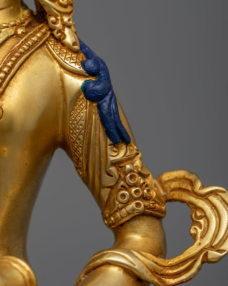 Vajrasattva Gold-Gilded Sculpture | Beacon of Spiritual Clarity