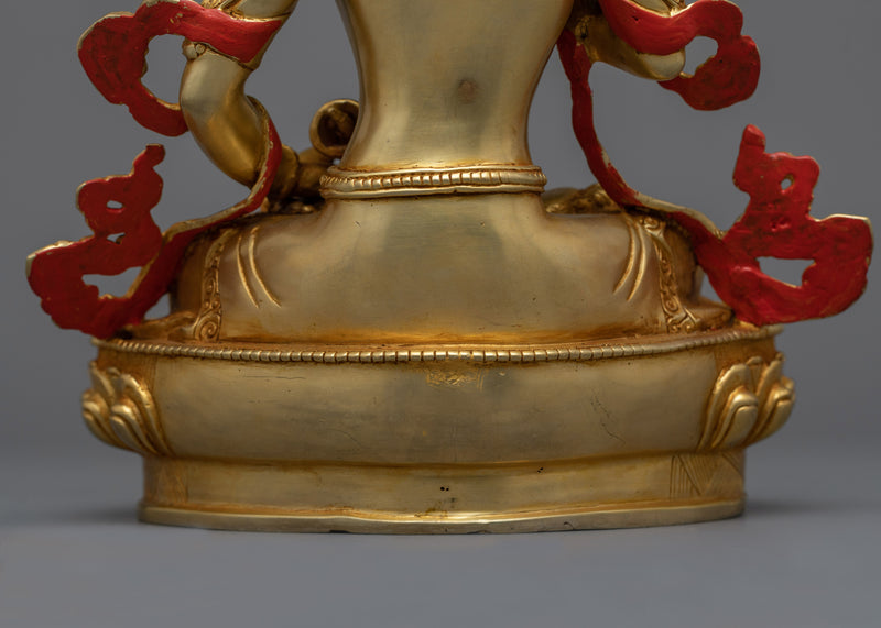 Vajrasattva Gold-Gilded Sculpture | Beacon of Spiritual Clarity