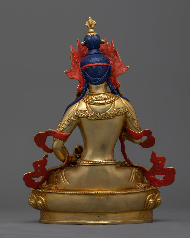 Vajrasattva Gold-Gilded Sculpture | Beacon of Spiritual Clarity