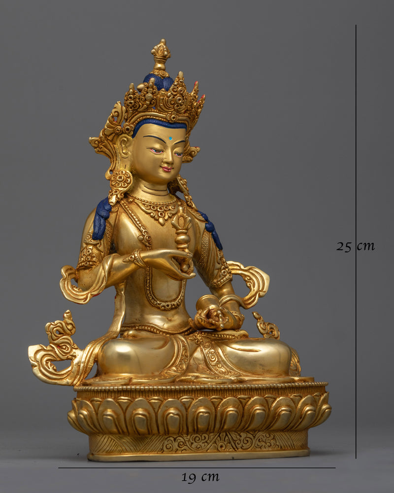 Vajrasattva Gold-Gilded Sculpture | Beacon of Spiritual Clarity