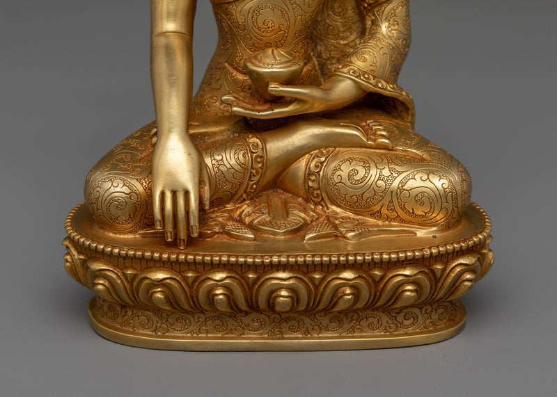 Shakyamuni Buddha Enlighten Guru Statue | 24K Gold-Gilded Beacon of Wisdom