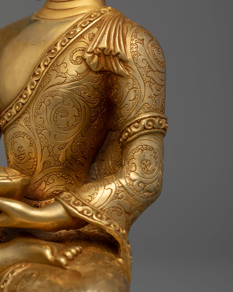 Shakyamuni Buddha Enlighten Guru Statue | 24K Gold-Gilded Beacon of Wisdom