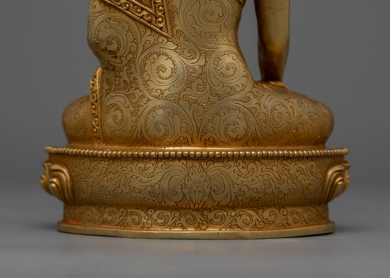 Shakyamuni Buddha Enlighten Guru Statue | 24K Gold-Gilded Beacon of Wisdom