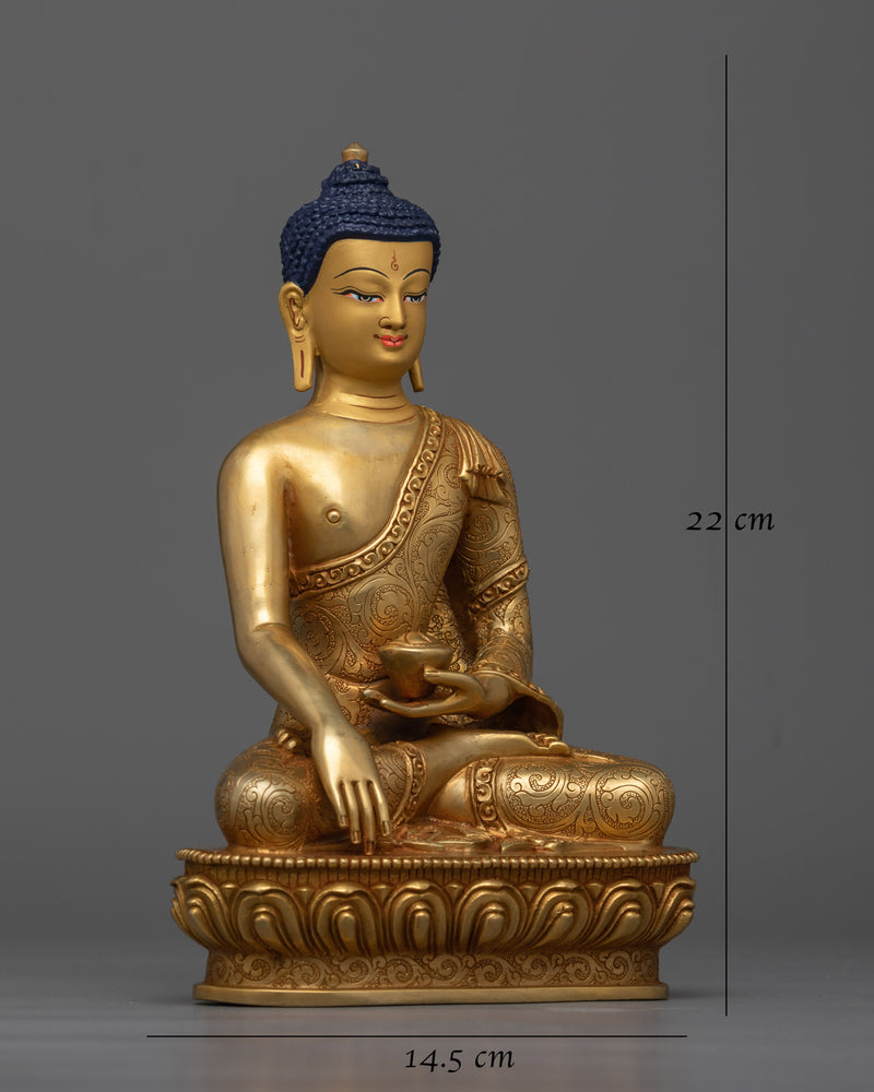 Shakyamuni Buddha Enlighten Guru Statue | 24K Gold-Gilded Beacon of Wisdom