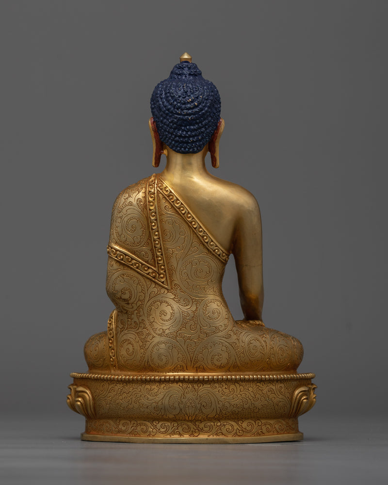 Shakyamuni Buddha Enlighten Guru Statue | 24K Gold-Gilded Beacon of Wisdom