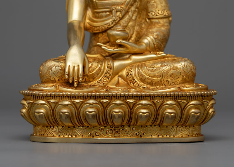 Shakyamuni Buddha Dharma Guru Statue | 24K Gold-Gilded Symbol of Enlightenment