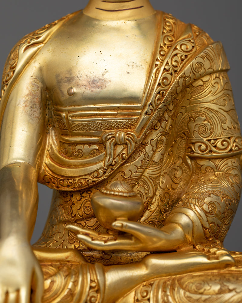 Shakyamuni Buddha Dharma Guru Statue | 24K Gold-Gilded Symbol of Enlightenment