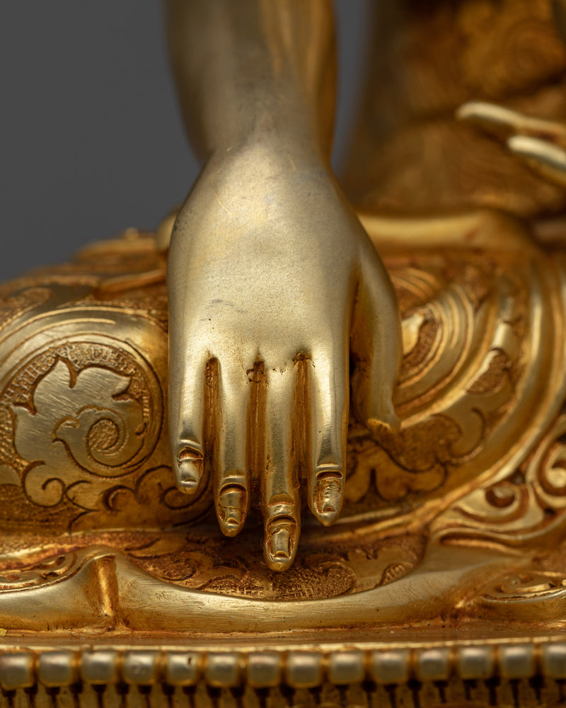 Shakyamuni Buddha Dharma Guru Statue | 24K Gold-Gilded Symbol of Enlightenment