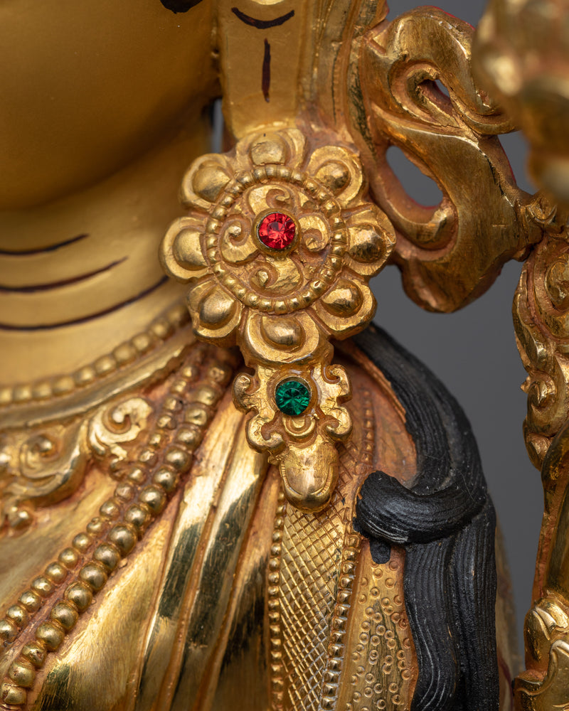 Shri Green Tara Statue | 24K Gold-Gilded Symbol of Active Compassion