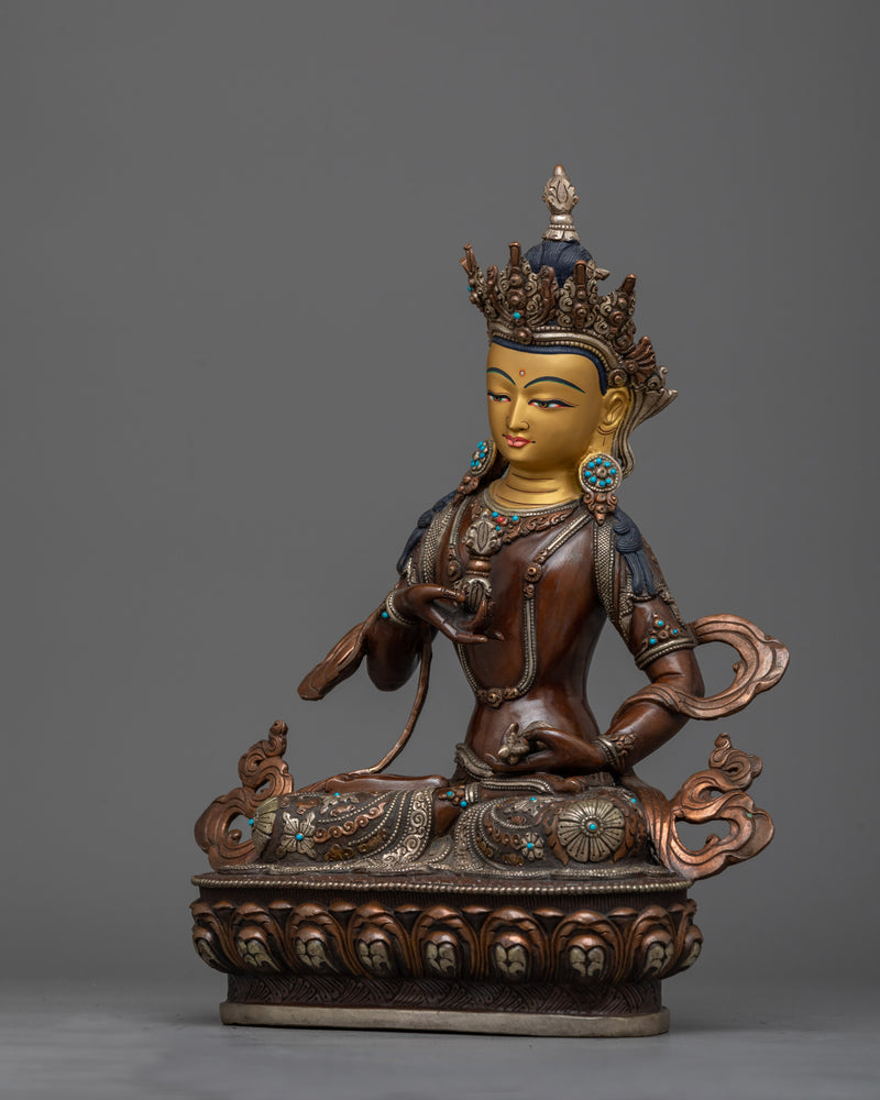 Oxidized Copper Buddhist Statue