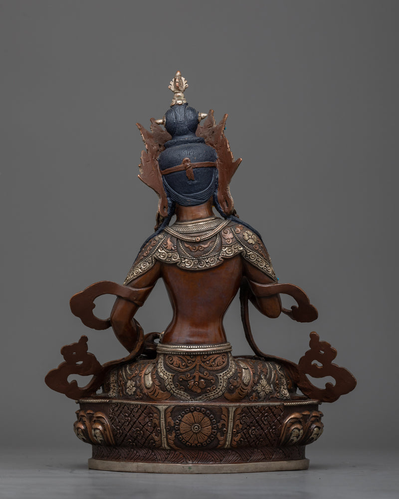 Oxidized Copper Buddhist Statue