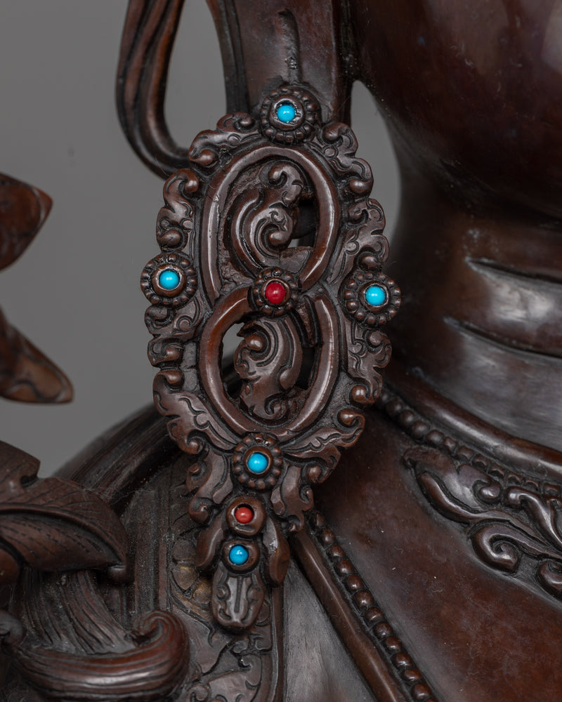 Oxidized Copper Tibetan Art of Green Tara |  Spiritual Buddhist Art