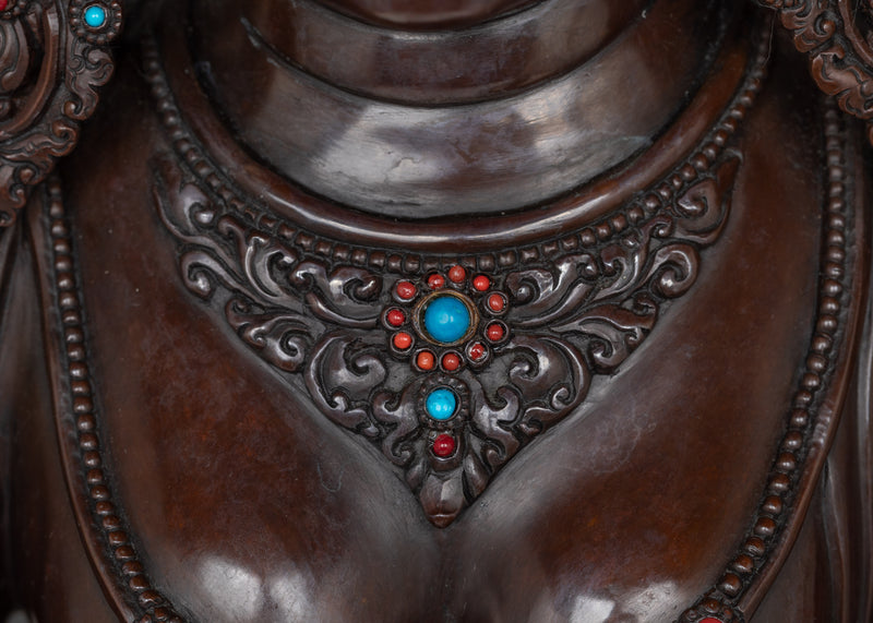 Oxidized Copper Tibetan Art of Green Tara |  Spiritual Buddhist Art