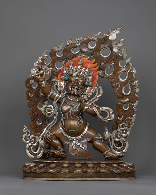 Silver Plated Vajrapani Statue