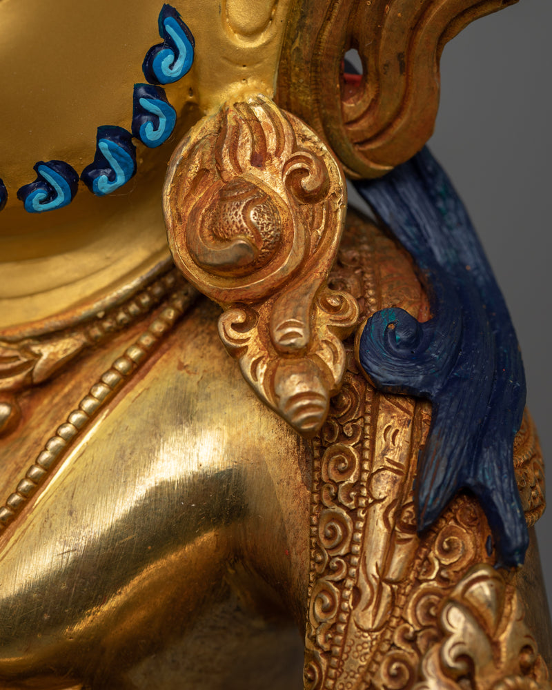 Gold-Gilded Dzambhala Jewels Deity Statue | Beacon of Prosperity