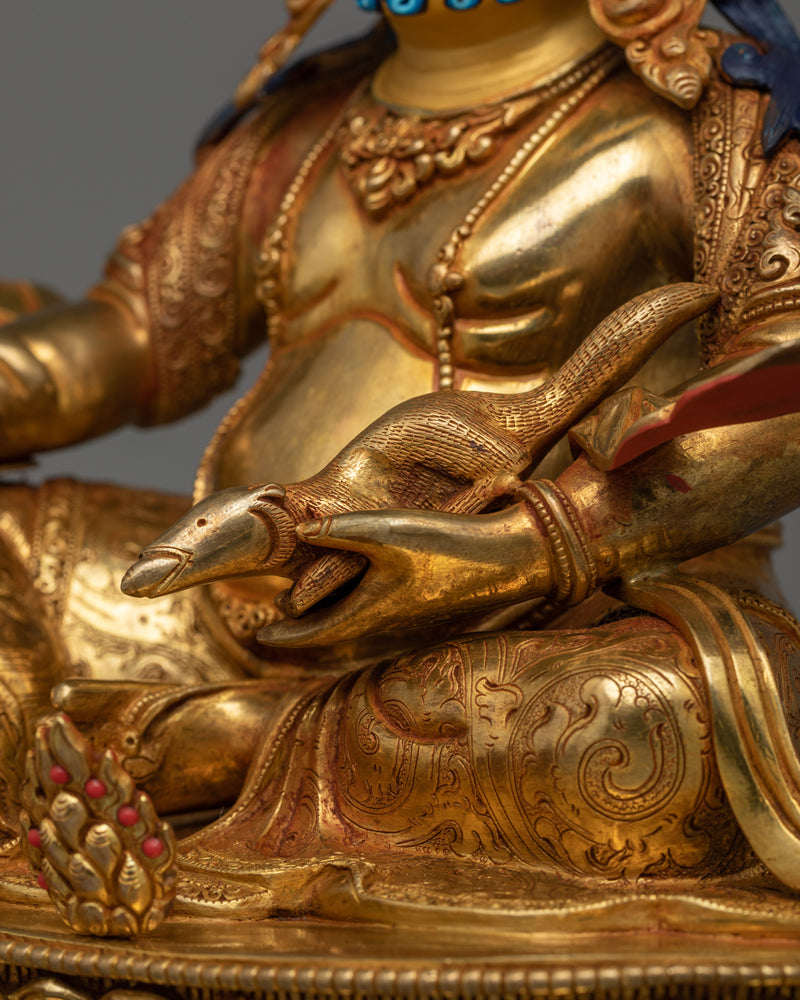 Gold-Gilded Dzambhala Jewels Deity Statue | Beacon of Prosperity