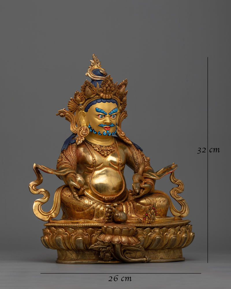 Gold-Gilded Dzambhala Jewels Deity Statue | Beacon of Prosperity