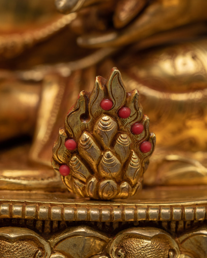 Gold-Gilded Dzambhala Jewels Deity Statue | Beacon of Prosperity