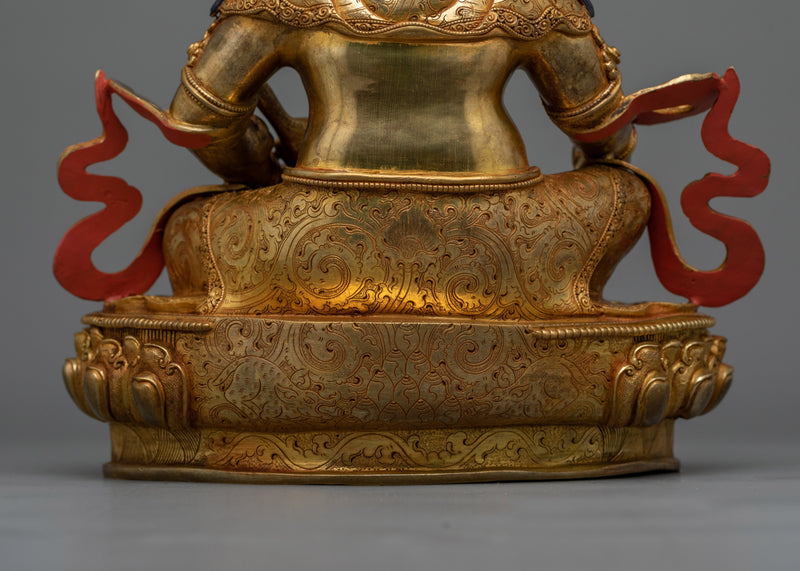 Gold-Gilded Dzambhala Jewels Deity Statue | Beacon of Prosperity